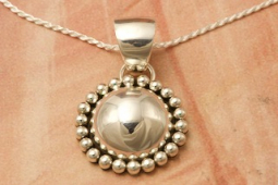 Artie Yellowhorse Sterling Silver Rising Sun Design Pendant